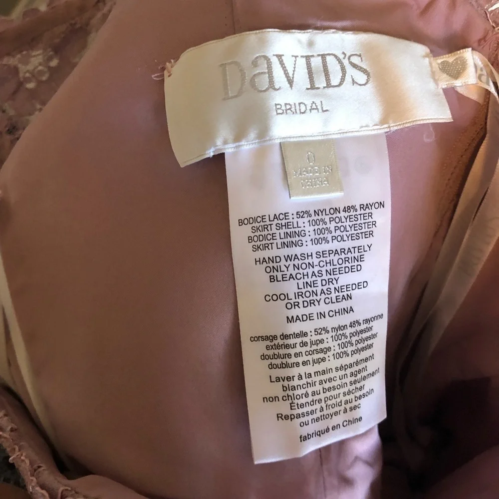 David’s Bridal Off the Shoulder Lace & Mesh Maxi The Beloved Dress